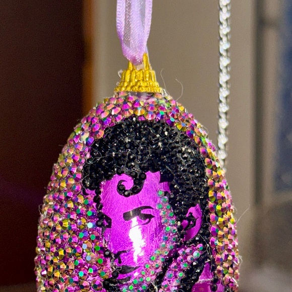 Easter Egg, Purple/Black Beaded Ornament Egg, Prince Singer...